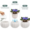 thumbnail image 4 of EFISPSS 6" Self-Watering Pumpkin-Style Ceramic African Violet Pot – Pumpkin-White Indoor Planter, No Plant Included, 4 of 8