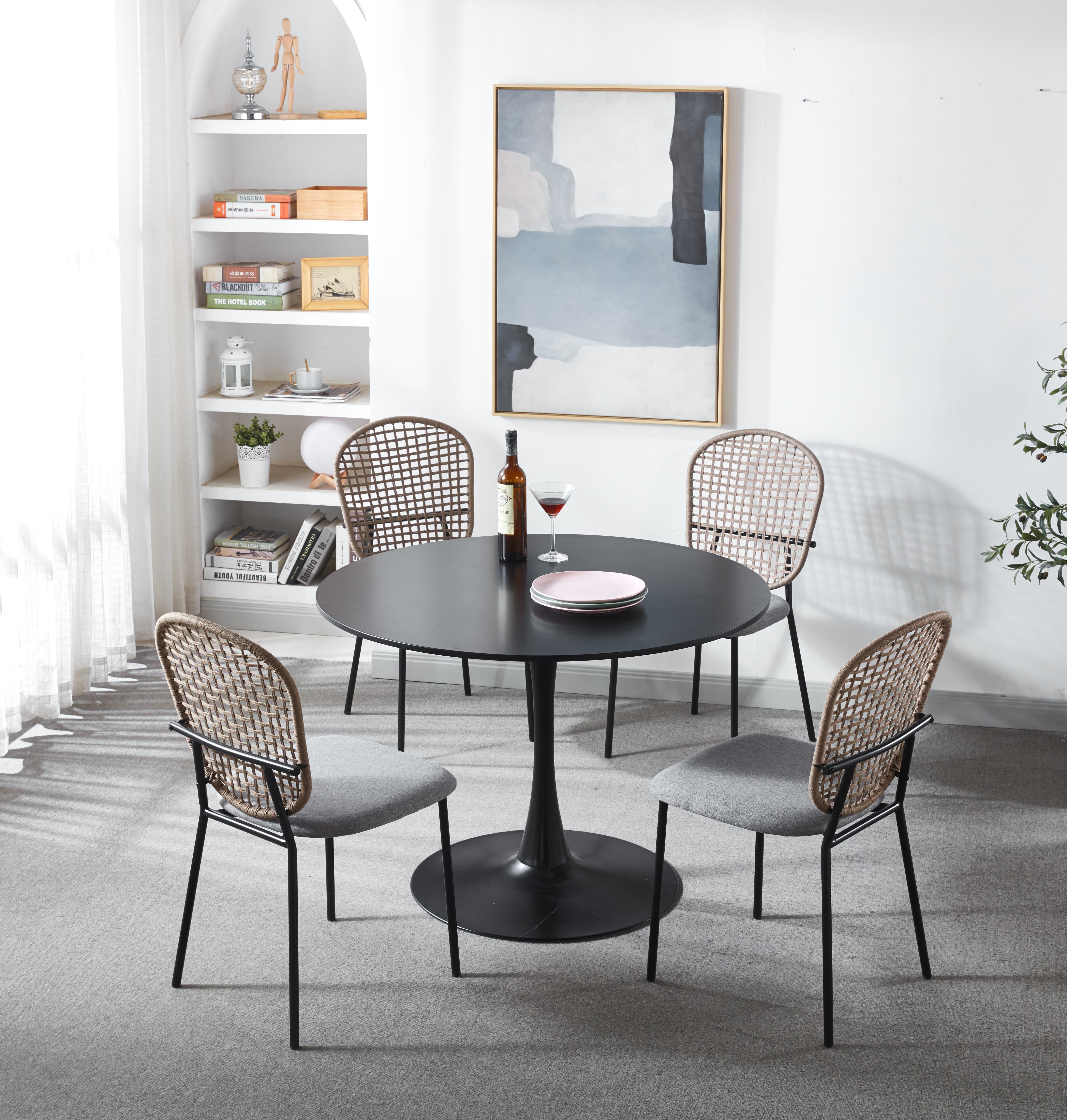 MAYEERTY Modern Sennit Chair Set of 4 Dining Coffee Chair