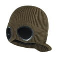 thumbnail image 3 of Nooxsoe Unisex Winter Ski Beanie Hat with Goggles-outdoor Knit Beanie Hat Goggle Knitted Beanie, Windproof Warm Winter Skull Cap Green One Size, 3 of 4