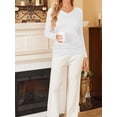 thumbnail image 4 of Weardear 4 Pack Maternity Shirt Long Sleeve Side Ruched Pregnancy Tunic Tops Casual V Neck T Shirts for Women, 4 of 6
