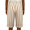 thumbnail image 6 of Striped Shorts Women High Waisted Knee Length Bermuda Shorts Summer Beach Vacation Casual Loose Fit Shorts with Pockets Yellow, 6 of 8