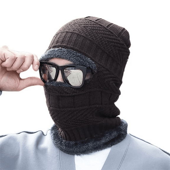 Women's Bomber Hats Cold Weather Ski Windproof Thermal Winter Scarf Neck Warmer Hood For Cycling Men Hat Plush Warm Knitting Cap Scarf Cover