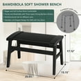 thumbnail image 3 of Bambloom Bamboo Shower Stool,Non Slip Shower Seat with Soft Surface, Black, 3 of 7