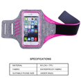 thumbnail image 3 of Bolsa para brazo para deportes, gimnasio, exteriores, ventana transparente táctil, brazalete ajustable (rosa roja-S), 3 of 8