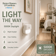 Better Homes & Gardens 3.15" LED Night Light, Daylight, Dusk to Dawn, High-Low Mode adjusts by Motion