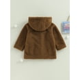 thumbnail image 4 of Bagilaanoe Little Girl Boy Hooded Jacket Long Sleeve Plush Coat with Pockets 3T 4T 5T 6T 7T Kids Fall Winter Casual Outwear, 4 of 8