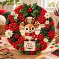 thumbnail image 7 of 3D Fabric Poke Wreath DIY Kit, Reindeer Wreath Making Kit for Beginner Crafters with Clear Guide, Easy Punch Needle Project for Holiday Craft Night and Handmade Gifting, 7 of 7