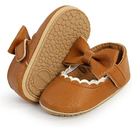 Baby Girl Mary Jane Flats Lace Bow Non-Slip Soft Sole Newborn First Walker Wedding Princess Party Dress Shoes