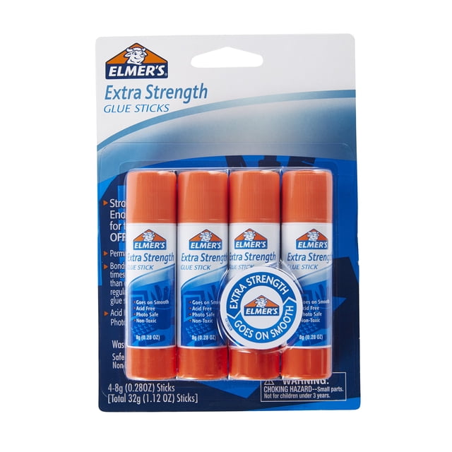 Pega en Barra Elmer's de Fuerza Extra Lavable 8g Paquete de 4