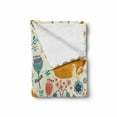 thumbnail image 2 of Fox Soft Flannel Fleece Throw Blanket, Natural Wildlife Composition Foxes Ornate Flowers Flying Birds Kids Nursery, Cozy Plush for Indoor and Outdoor Use, 50" x 70", Multicolor, by Ambesonne, 2 of 6