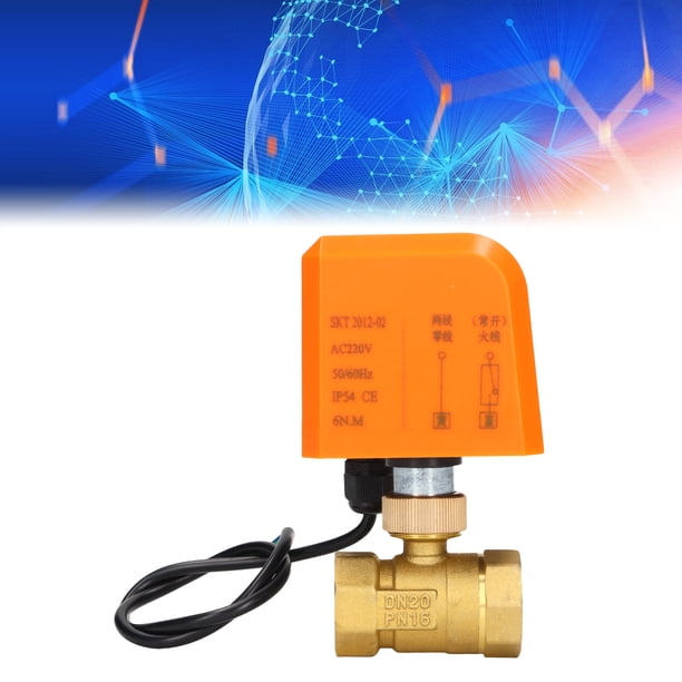 Válvula De Bola De 2 Hilos, Válvula De Bola Motorizada De Latón Y ABS AC220V 6-20W 6N.M Para Uso Industrial