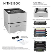 Brother HL-L8430CDWT Business Color Laser Printer with Dual Paper Trays, Low-Cost Printing, and Wireless Networking