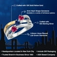 thumbnail image 2 of Gem Stone King 925 Silver and 10K Yellow Gold Red Created Ruby and Blue Created Sapphire and Lab Grown Diamond Engagement Ring for Women | 1.19 Cttw | Heart Shape Gemstone July Birthstone | Size 5, 2 of 6