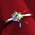 thumbnail image 2 of Yesbay Women Clear Zircon Inlaid Wedding Bridal Engagement Party Jewelry Ring Size 6-9-US 6, 2 of 7