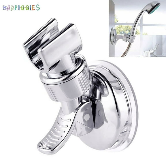 BadPiggies Adjustable Showerhead Bracket Suction Shower Head Handset Holder Bathroom Wall Mount with Suction Cup