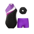 thumbnail image 4 of iiniim Kids Girls Sleeveless Gymnastic Leotard with Athletic Shorts Hair Scrunchie Biketard Dance Outfits Tracksuit Purple 16, 4 of 7