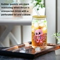 thumbnail image 5 of 16oz Glass Cup with  Bamboo Lid and Glass Straw with Cute Design, 5 of 8
