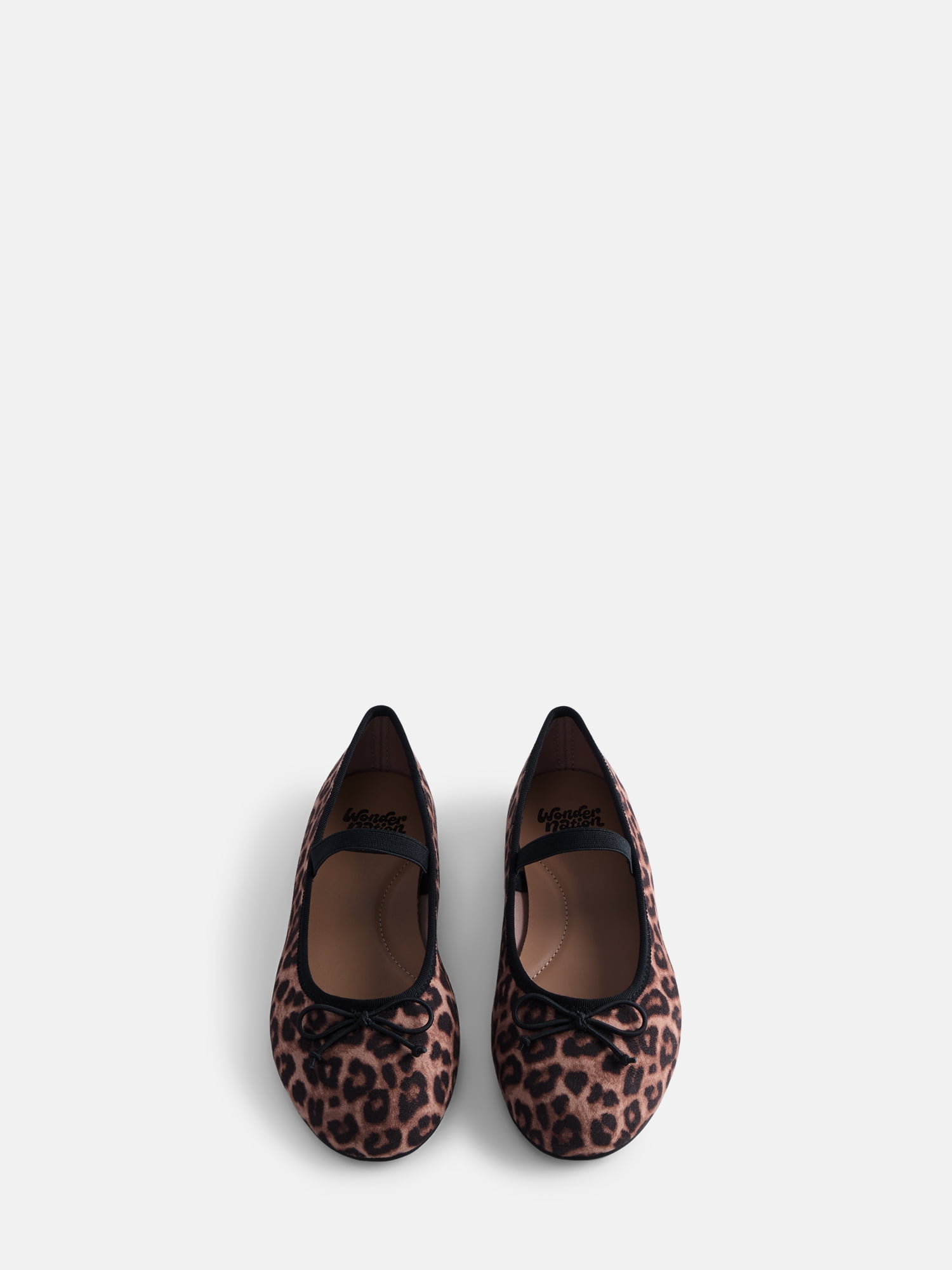 Wonder Nation Little and Big Girls Bow Ballet Dress Shoes