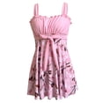 thumbnail image 5 of ibiyuan Plus Size Swimsuit Cover Up Two Piece Swimsuit Blouson Bathing Suit with Pockets 2026 Modest Swimwear Tropical Printed Women's Swimsuits,Pink, 5 of 6