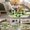 thumbnail image 6 of Area Rug 36in, Irish St. Patrick's Day Love Luck Leaf on Linen Floor Carpet Living Room Rug, Buffalo Plaid Non-Slip Welcome Mat Indoor Rugs for Bedroom Dining Room, 6 of 9