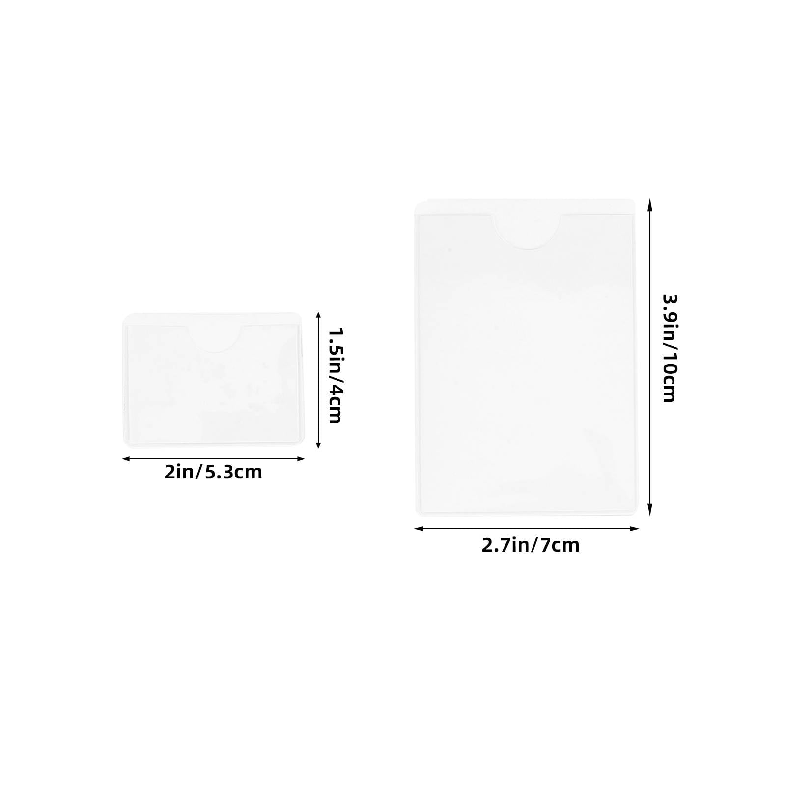 HONMEET PVC Clear Label Holders Self Adhesive for Business Cards 50Pcs