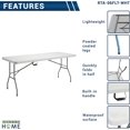 thumbnail image 4 of 6 FT Granite White Folding Table with Easy- Carry Handle – Premium 6 Foot Folding Table Ideal for Camping, Picnic, Party or Home Use, 4 of 10