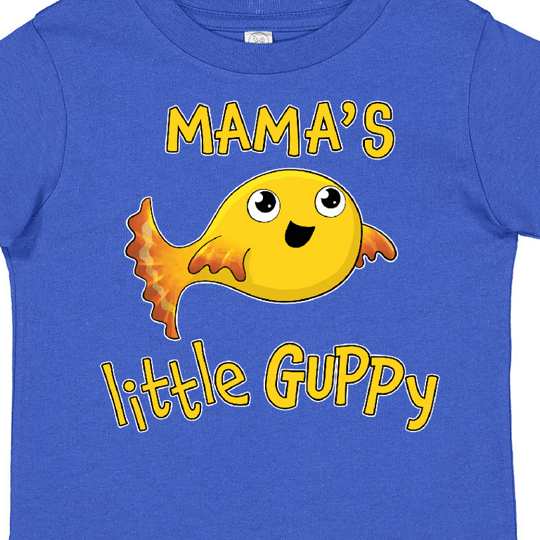 Inktastic Mama's Little Guppy- Cute Yellow Fish Boys or Girls Toddler T-Shirt, Toddler Boy's, Size: 2T, Blue