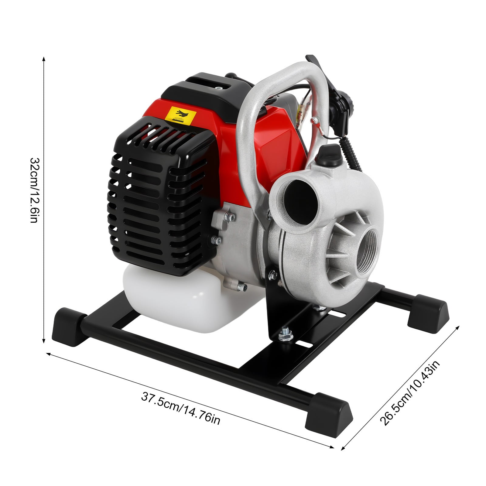 ToppiJoy 52CC Water Transfer Pump Gas Powered, Gas Trash Pump with 2-stroke Gasoline Engine for Well Intake, Farmland Irrigation