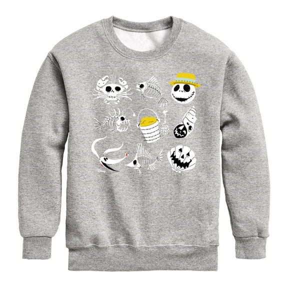 The Nightmare Before Christmas - Beach Crew Grid - Youth Boys Crew Fleece Sweatshirt