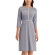 thumbnail image 1 of INSPIRE CHIC Vestido A-Line para Mujeres con Color Contrastante para Trabajar con Detalles de Tweed en Gris, 1 of 6