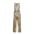 thumbnail image 4 of Women's FashionAble And Casual Loose Color Wide Leg Pants Waist Cinching Elegant Suspender Bead Jumpsuit, Size S-2XL, 4 of 5