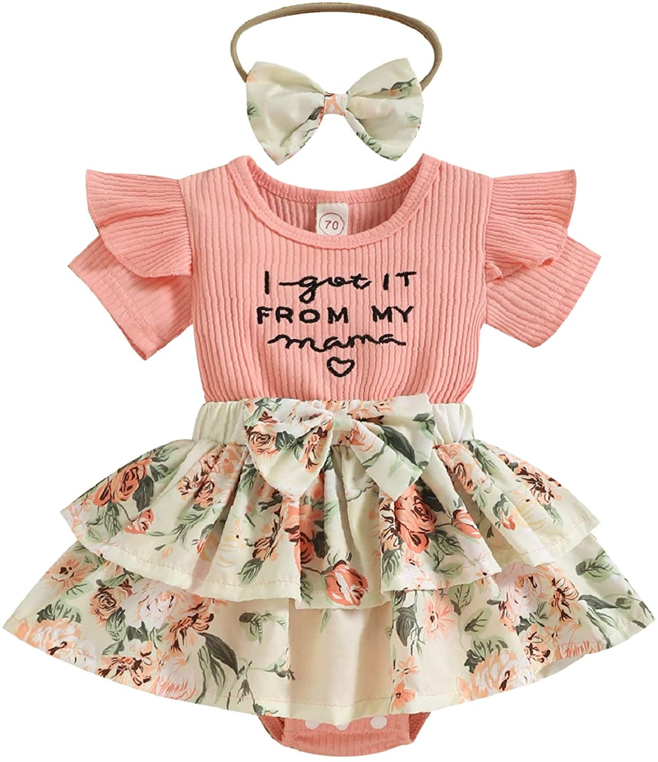 Zukuco Baby Girl Clothes Floral Romper Dress Ruffle Sleeve Jumpsuit