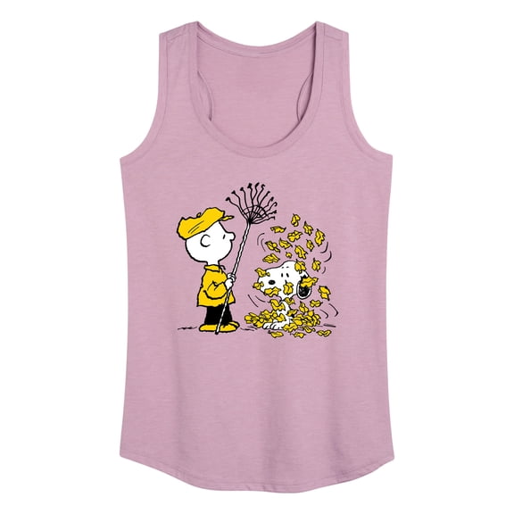 Peanuts - Charlie Brown Snoopy Fall Leaves - Women's Racerback Tank Top