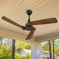 thumbnail image 2 of Dextrus 52" Ceiling Fan without Light,3-Blade Wood Ceiling Fan with Remote Control, Black& Walnut, 2 of 10