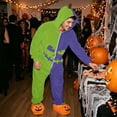 thumbnail image 5 of Basysin Halloween Pajamas Split Color Hooded Onesie Pajamas Soft Unisex Long Sleeve Jumpsuit Comfortable Cosplay Costume For Men And Women Halloween Costume Sleepwear, 5 of 8