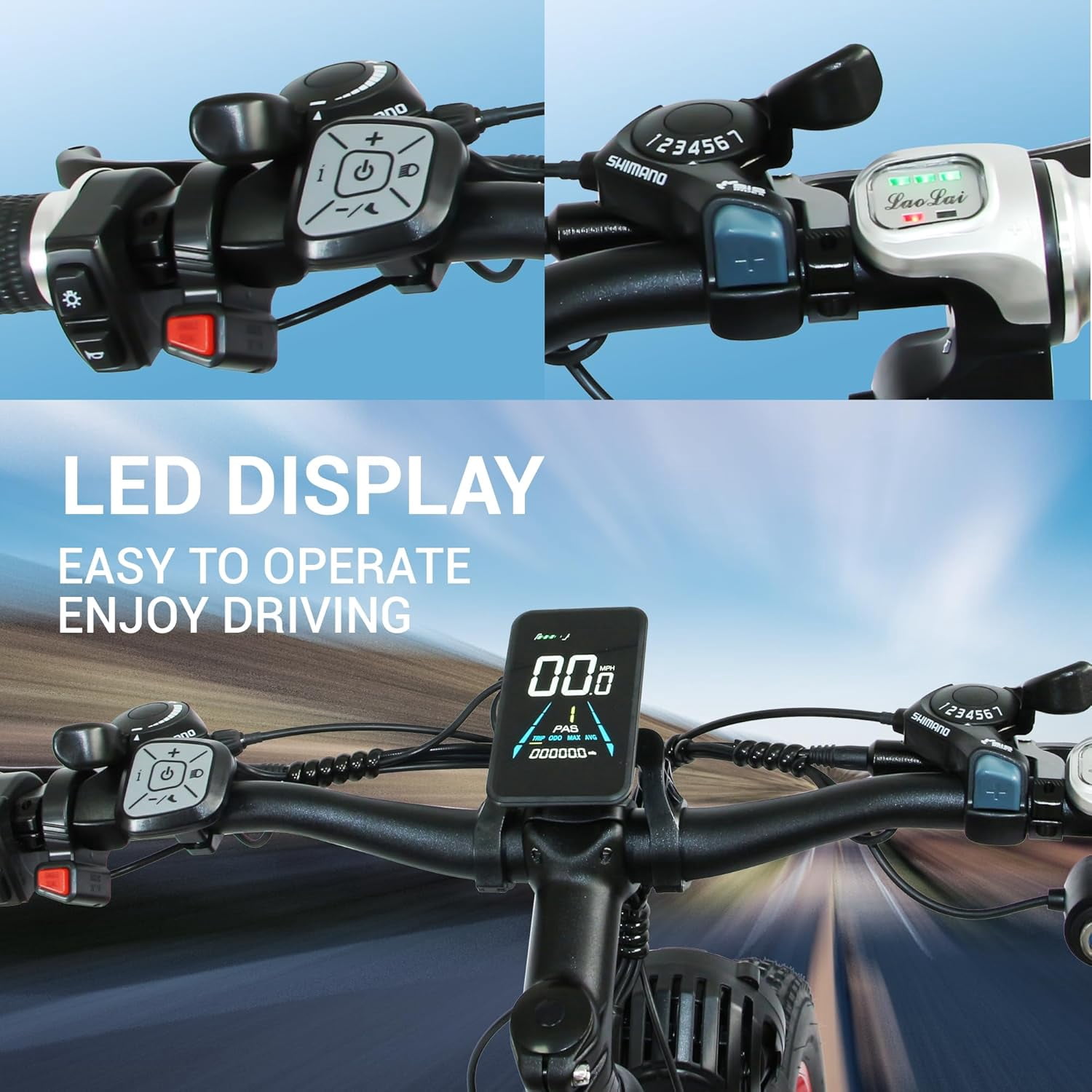 5000W Peak Dual Motor Ebike, 52V 30AH Battery Electric Bike for Adults, 7-Speed 40MPH AWD Ebike Mountain Snow E-Bike with 26" x 4.0 Fat Tire MTB Hydraulic Disc Brake for Off-Road Snow