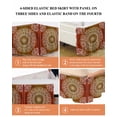 thumbnail image 6 of Orange Boho Wrap Around Bed Skirts for King Bed 18" Drop,Bed Skirt with Adjustable Elastic Belt Dust Ruffle Bed Valance for Bedroom Hotel Country Vintage Ethnic Abstract Geometric Bed Frame Cover, 6 of 7