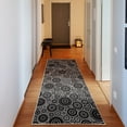 thumbnail image 1 of Geometric Decorative Rug, Different Sized Circles and Rounds Simple Style Graphic Print Shabby Home, Quality Carpet for Bedroom Dorm and Living Room, 6 Sizes, Black White, by Ambesonne, 1 of 2