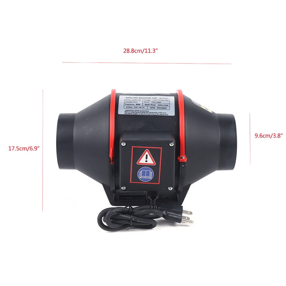 Miumaeov 4 inch 310CFM Silent Inline Duct Ventilation Fan Vent Exhaust Blower Air Circulation 2600r/Min