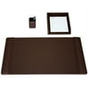 Chocolate Brown Leather 3-Piece Desk Set