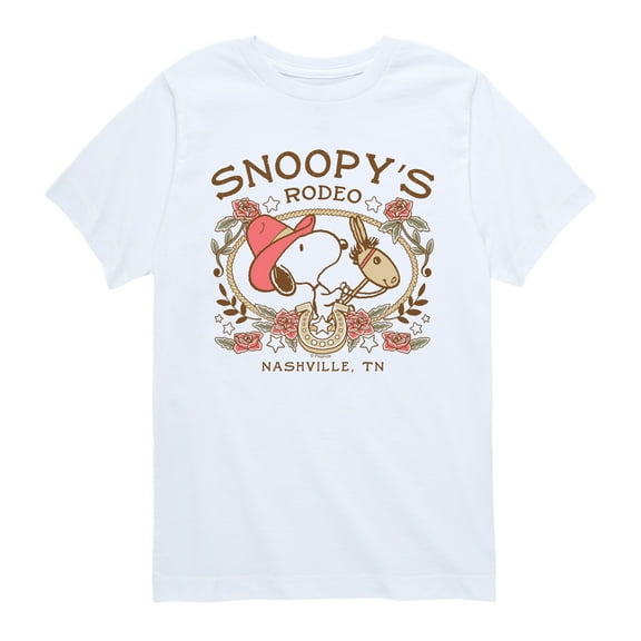 Peanuts - Snoopy Western - Youth Boys Short Sleeve Graphic T-Shirt