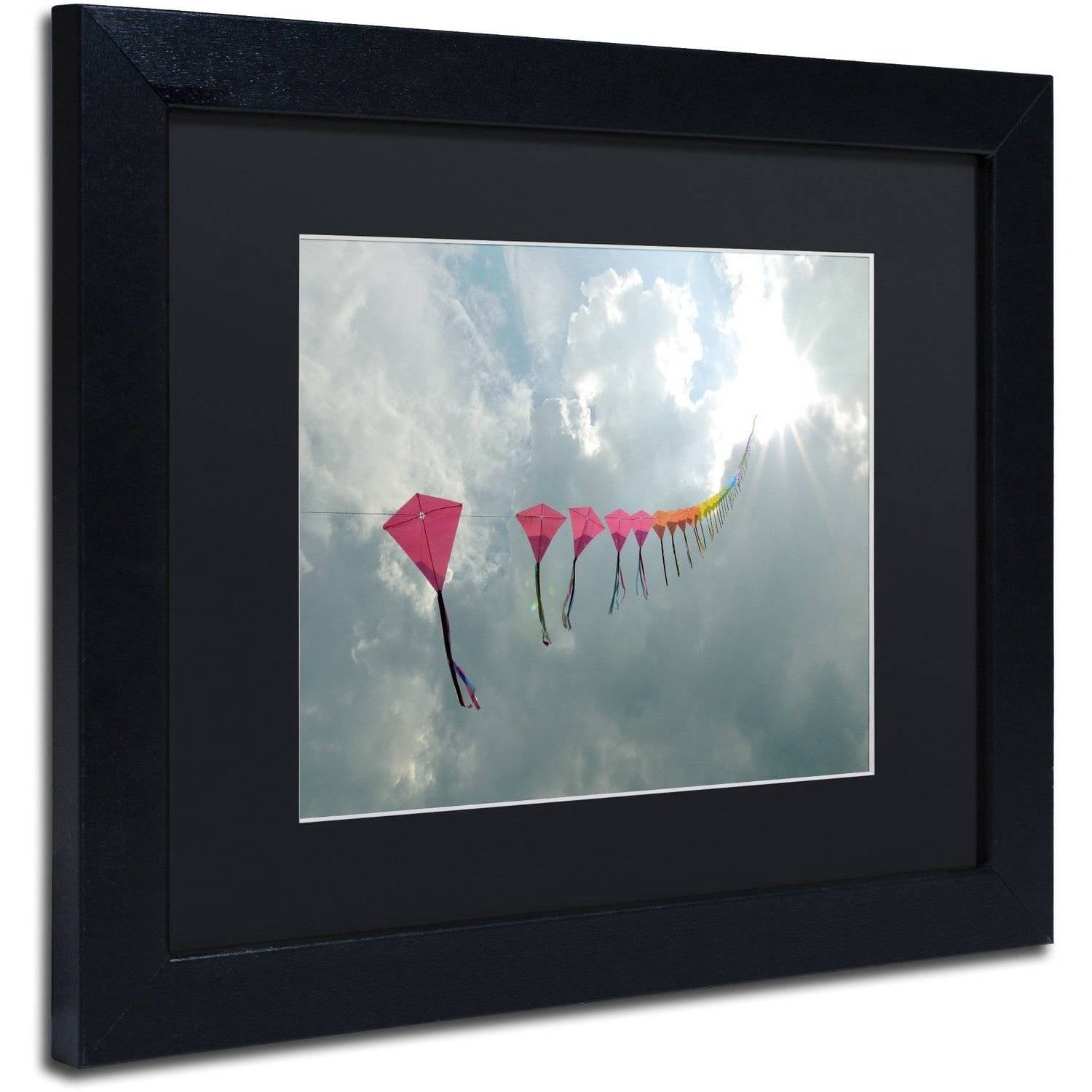 Trademark Fine Art "Kites to Heaven" Canvas Art by Kurt Shaffer, Black Matte, Black Frame