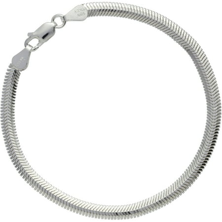 Glitter Ball Bracelet - Sterling Silver 4.2mm Oval DC Snake Bracelet on a Glitter Box, 7.5