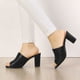 thumbnail image 2 of Sandalias Con Talon Abierto Tacón De Bloque Para Mujer Negro 40, 2 of 7