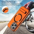 thumbnail image 6 of Ancove for iPhone 11 Pro Magnetic Case,[Compatible with Mag Safe],Shockproof Business PU Leather Ultra Slim Thin Case Cover with Built-in Kickstand for iPhone 11 Pro,Orange, 6 of 7