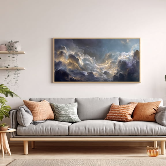 Abstract Clouds and Sky Canvas Painting Nature Wall Art for Living Room Bedroom Decoration, Poster Print, Frameless