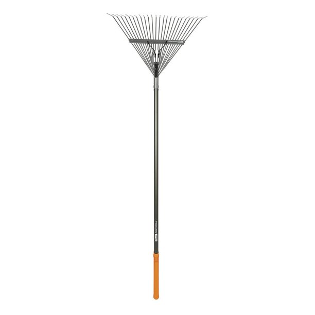 Fiskars3979301001 Pro Leaf Rake with Extruded Aluminum Handle, Double
