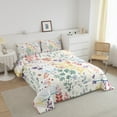 thumbnail image 3 of Kawaii Rabbit Bedding Set Twin Size,Cartoon Bunny Floral Comforter Set,Cute Colorful Flower Quilt Bed Set Animal Print Flowers Down Comforter with 1 Pillowcase, 3 of 7
