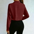 thumbnail image 6 of Satin Bodysuits for Women Button Down Collared Long Sleeve Shirt Slim Fit Lightweight Blouses Bussiness Casual Outfits Base Layer Shirts Office Body Suits Spring Summer Blouse Tops, 6 of 8