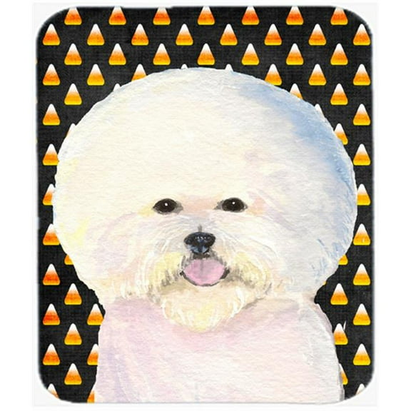 Bichon Frise Candy Corn Halloween Portrait Mouse Pad, Hot Pad or Trivet